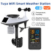 Tuya WiFi Smart Weather Station Clock Temperature and Humidity Meter Wind Speed and Direction Meter Color Screen Digital Clock